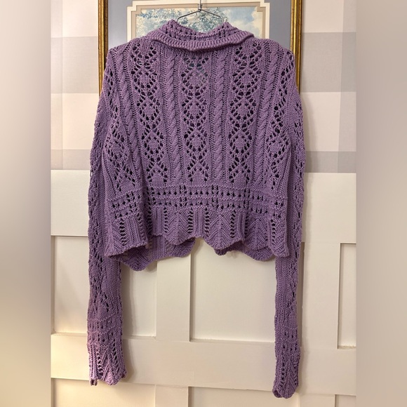 Purple Knit Women's Button Sweater Size Medium - Picture 7 of 7